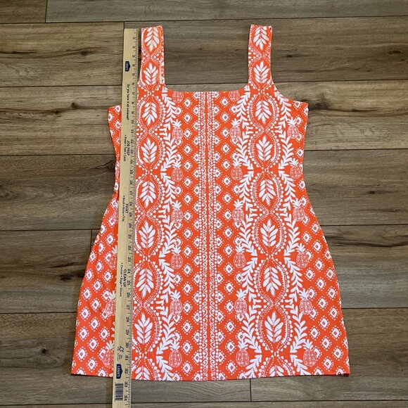 Lilly Pulitzer Larsa Swim Coverup Dress SZ Large Flamingo Harbour Orange Stretch - Picture 5 of 11